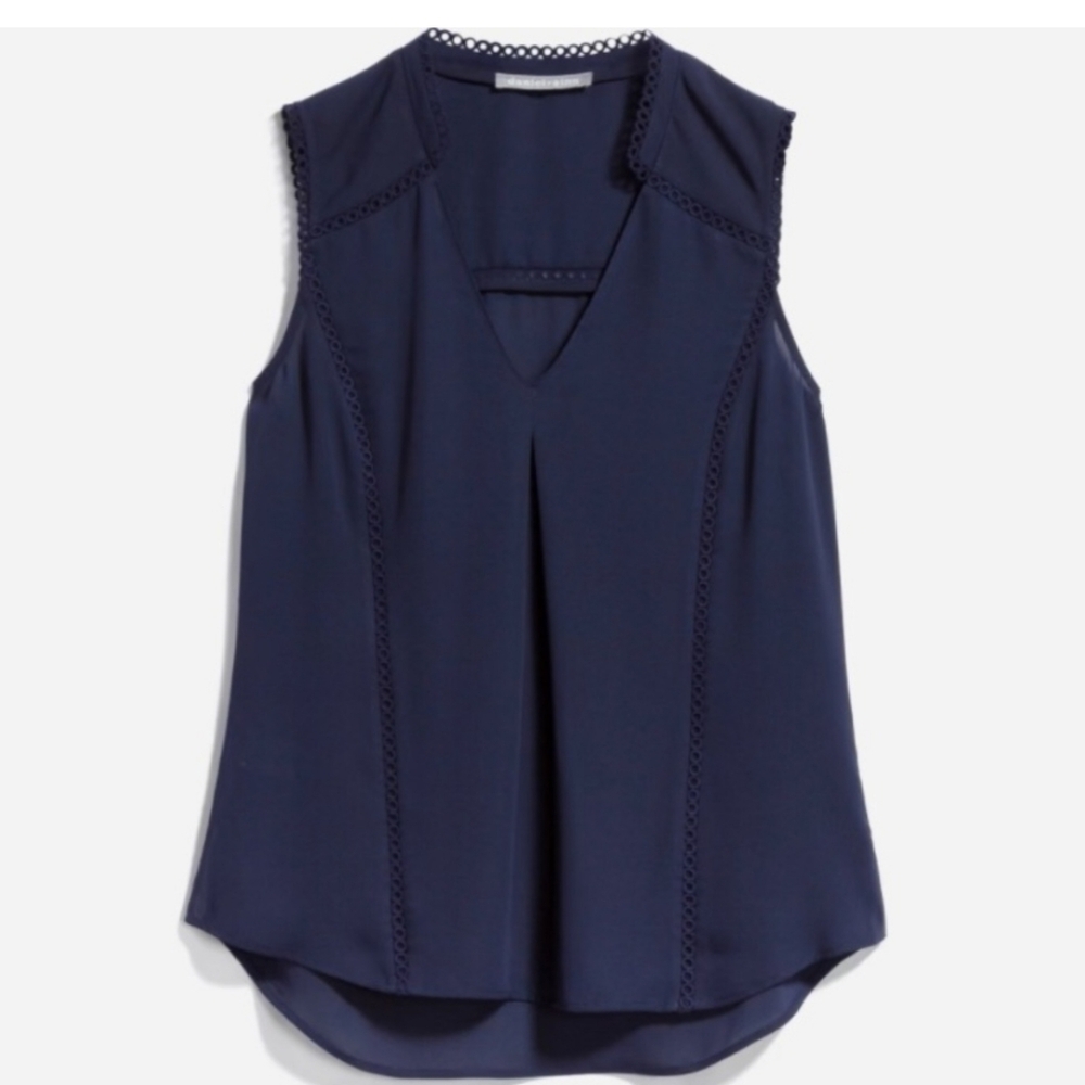 Daniel Rainn Split  Trim Detail Blouse EUC Sz L